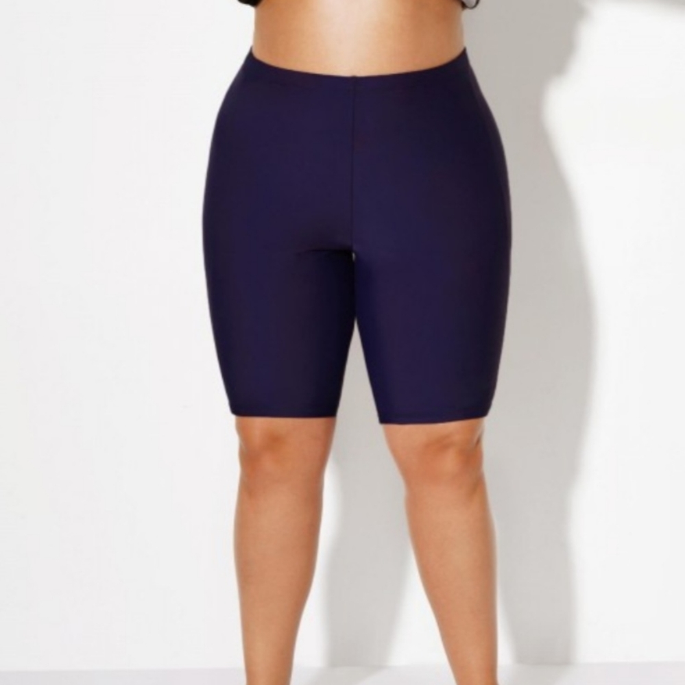 Navy Long Bike Swim Short Bottom